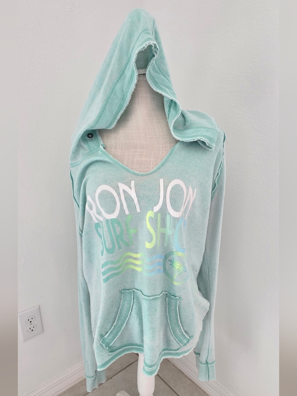 Ron Jon Surf Shop Aqua Hooded Terry Pullover